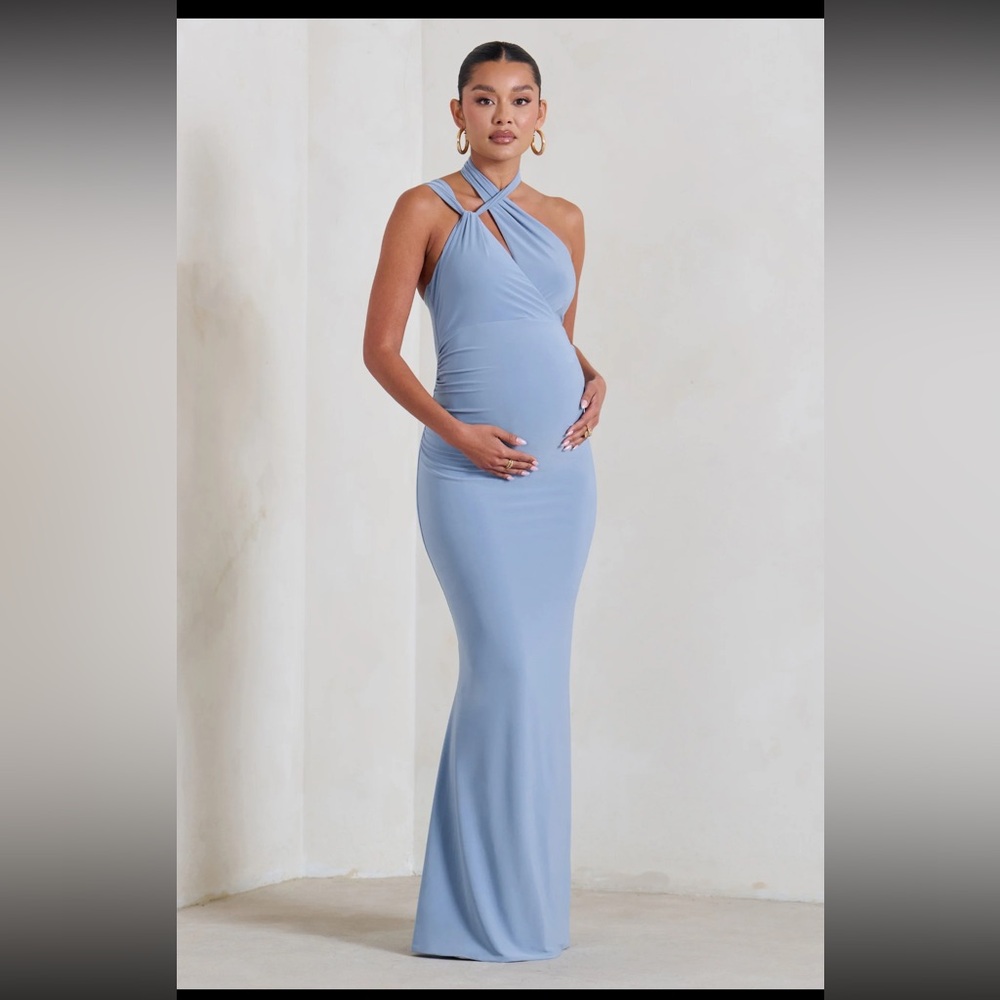 Blue Maternity Babyshower Dress